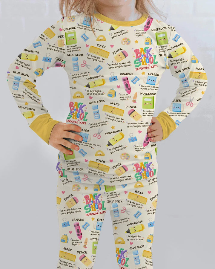 Zweiteiliges Langarm-Pyjama-Set mit Sommerfrüchten