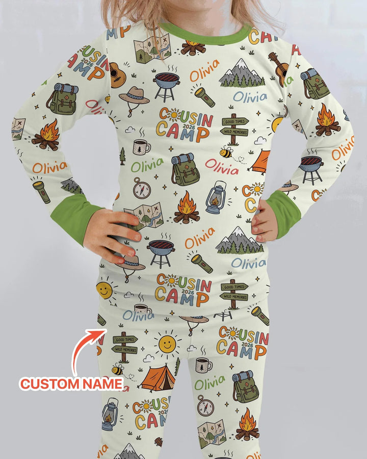 Zweiteiliges Langarm-Pyjama-Set mit Sommerfrüchten