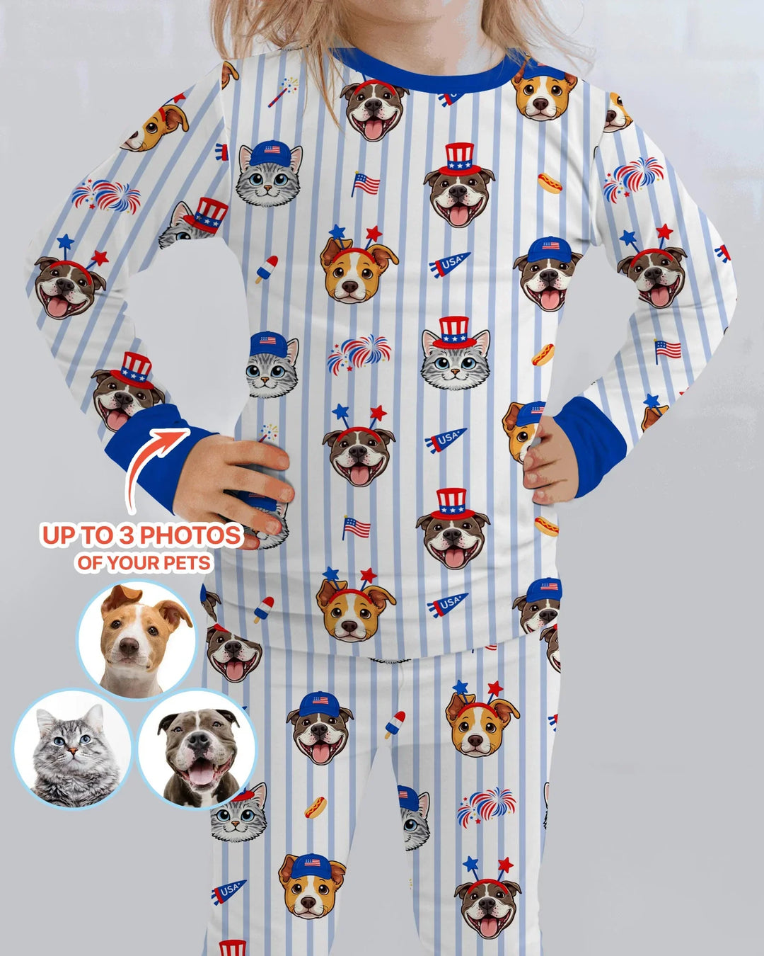 Zweiteiliges Langarm-Pyjama-Set mit Sommerfrüchten