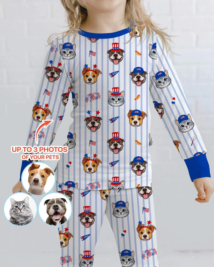 Zweiteiliges Langarm-Pyjama-Set mit Sommerfrüchten