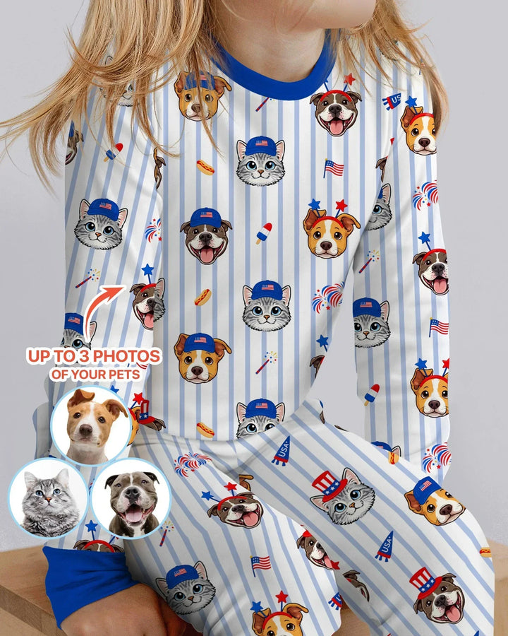 Zweiteiliges Langarm-Pyjama-Set mit Sommerfrüchten