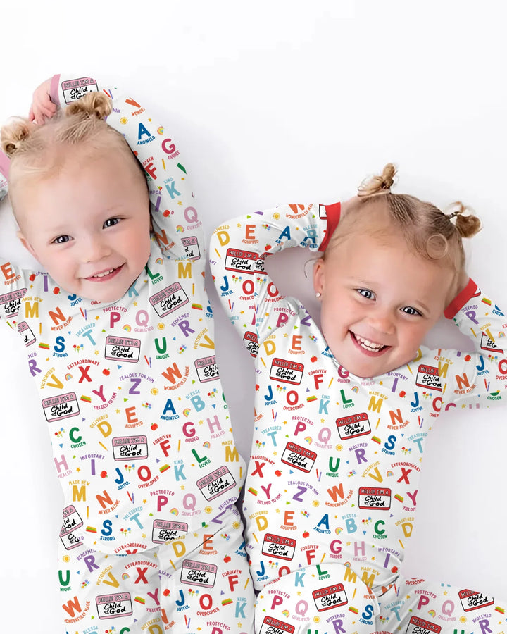 Zweiteiliges Langarm-Pyjama-Set mit Sommerfrüchten