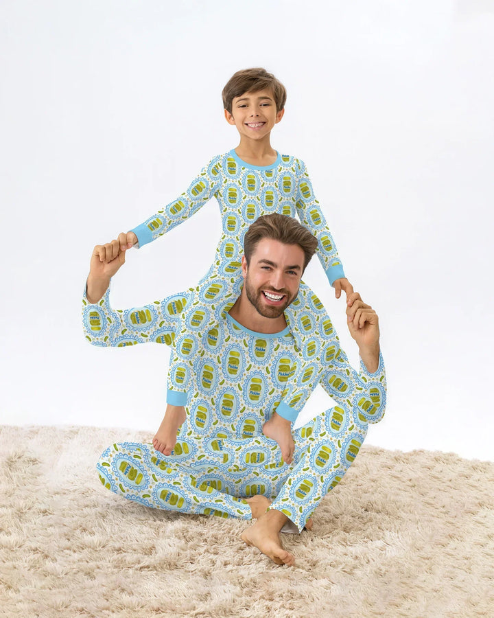 Zweiteiliges Langarm-Pyjama-Set mit Sommerfrüchten