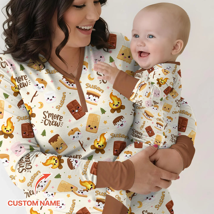 Zweiteiliges Langarm-Pyjama-Set mit Sommerfrüchten