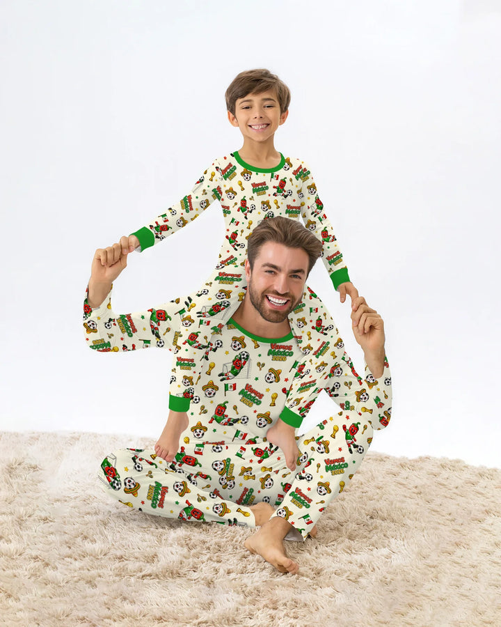Zweiteiliges Langarm-Pyjama-Set mit Sommerfrüchten