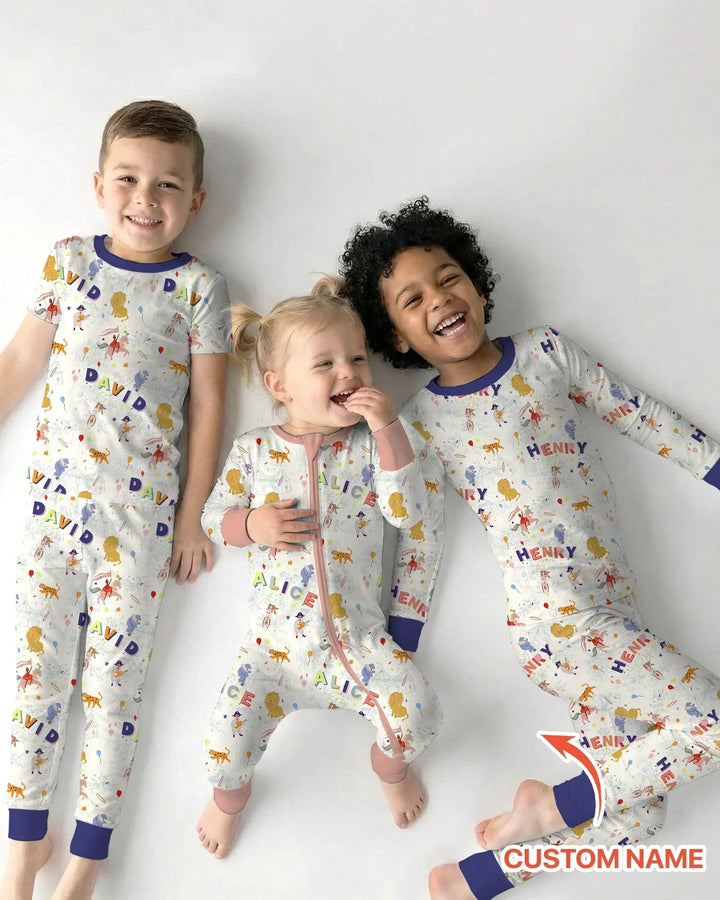 Zweiteiliges Langarm-Pyjama-Set mit Sommerfrüchten