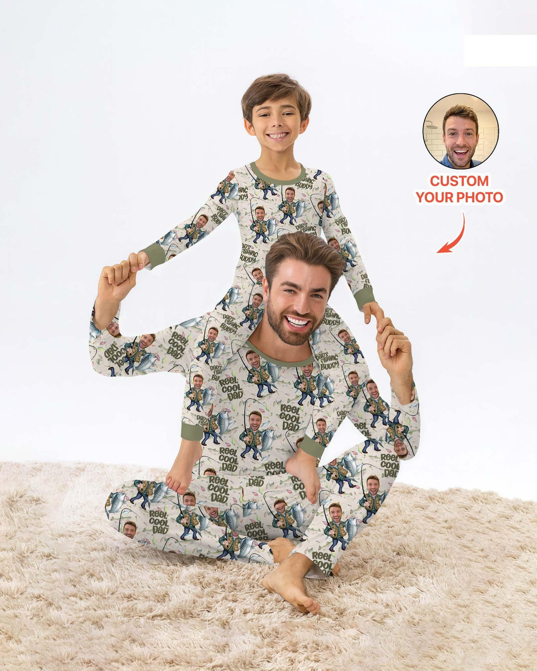Zweiteiliges Langarm-Pyjama-Set mit Sommerfrüchten