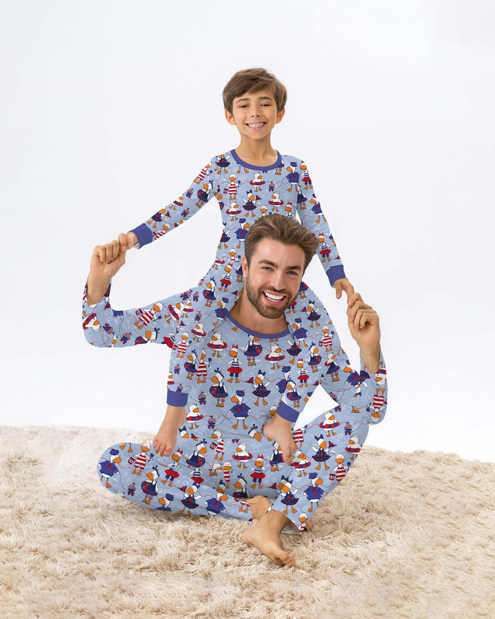 Zweiteiliges Langarm-Pyjama-Set mit Sommerfrüchten