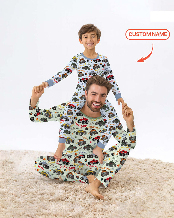 Zweiteiliges Langarm-Pyjama-Set mit Sommerfrüchten