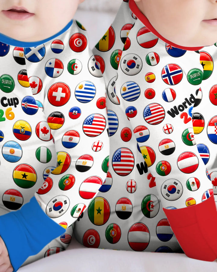 Zweiteiliges Langarm-Pyjama-Set mit Sommerfrüchten