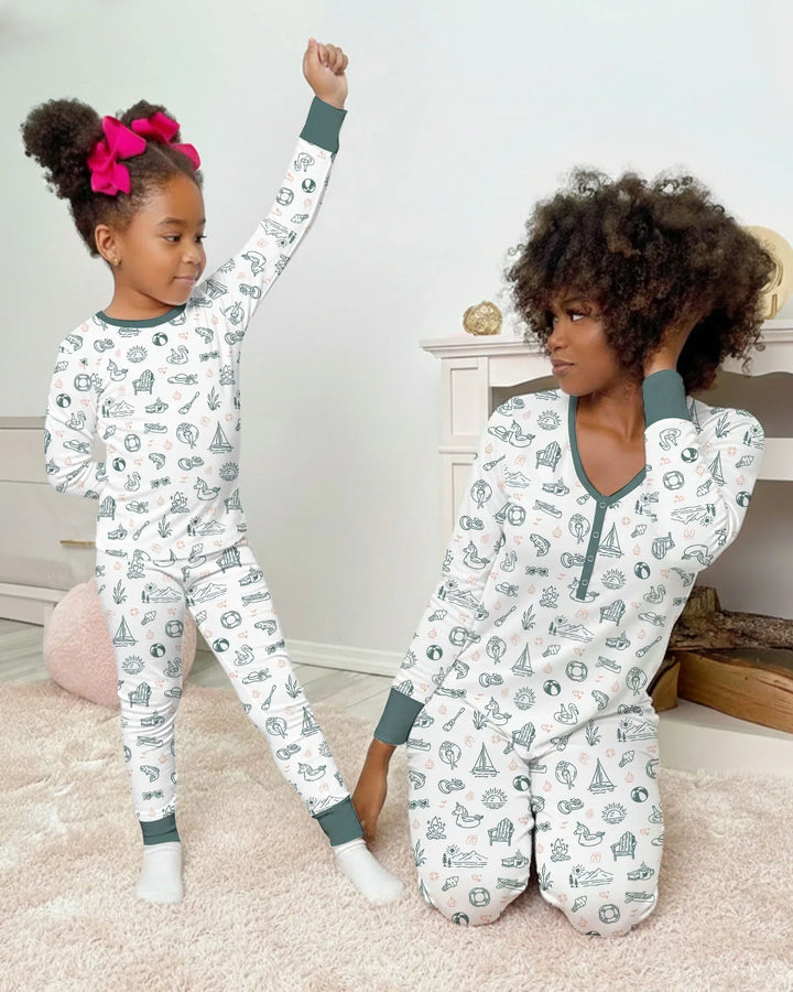 Lake Vibe Bamboo Two Piece Long Sleeve Pajama Set