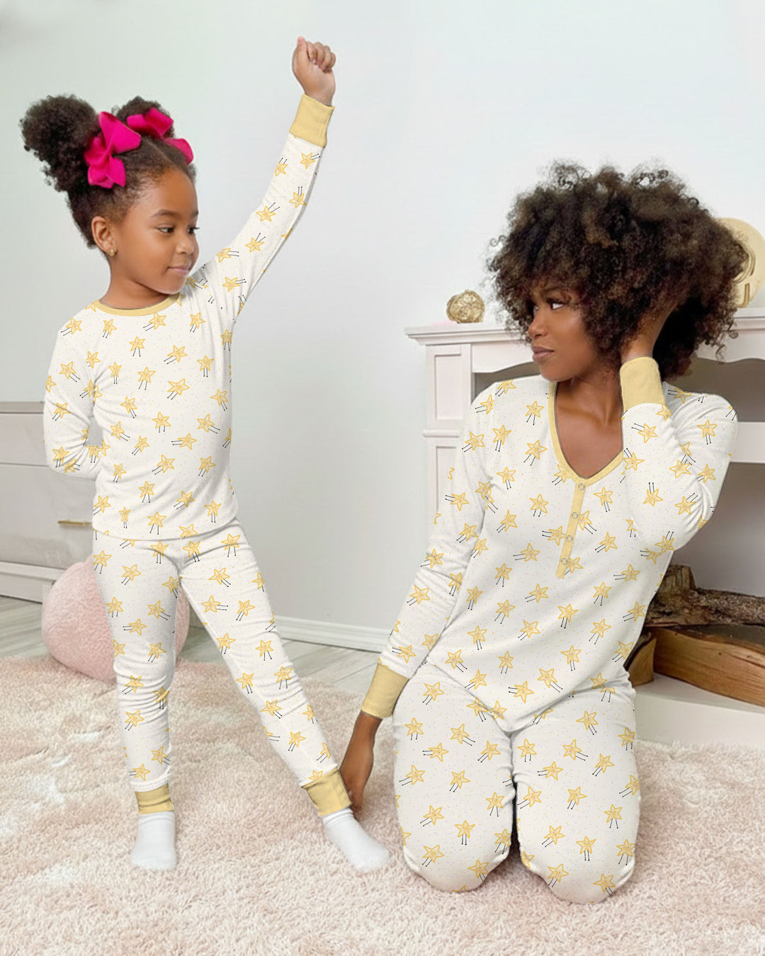 Zweiteiliges Langarm-Pyjama-Set mit Sommerfrüchten