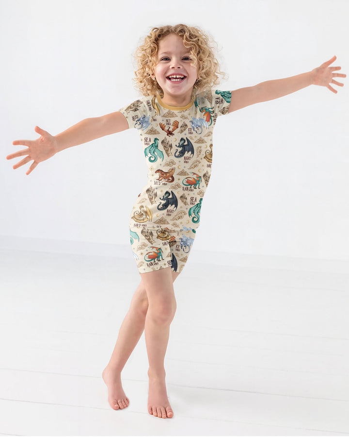 Elemental Dragons Bamboo Two Piece Short Sleeve Shorts Pajama Set