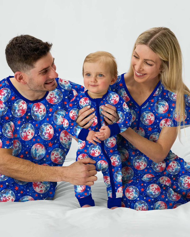 USA Disco Balls Bamboo Two Piece Short Sleeve Pajama Set