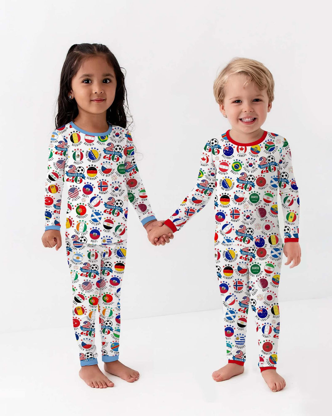 Zweiteiliges Langarm-Pyjama-Set mit Sommerfrüchten
