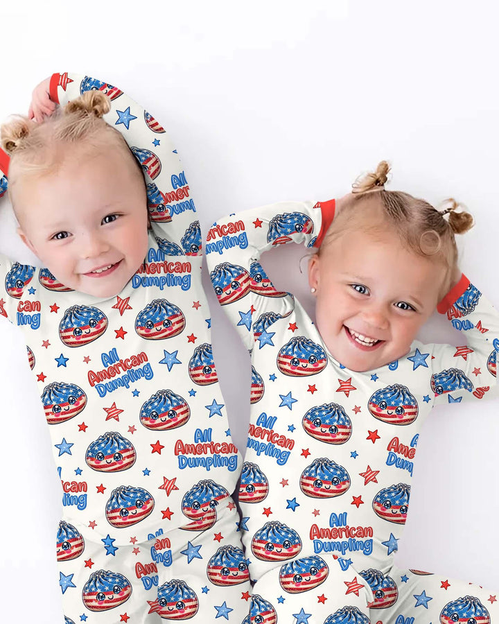 Zweiteiliges Langarm-Pyjama-Set mit Sommerfrüchten