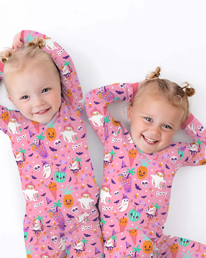 Summerween Doodles Bamboo Two Piece Long Sleeve Pajama Set