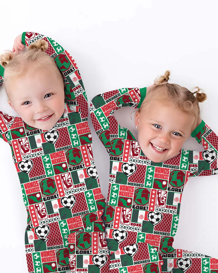 Zweiteiliges Langarm-Pyjama-Set mit Sommerfrüchten