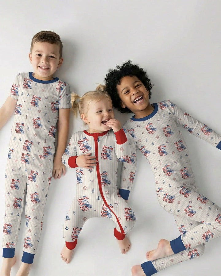 Zweiteiliges Langarm-Pyjama-Set mit Sommerfrüchten