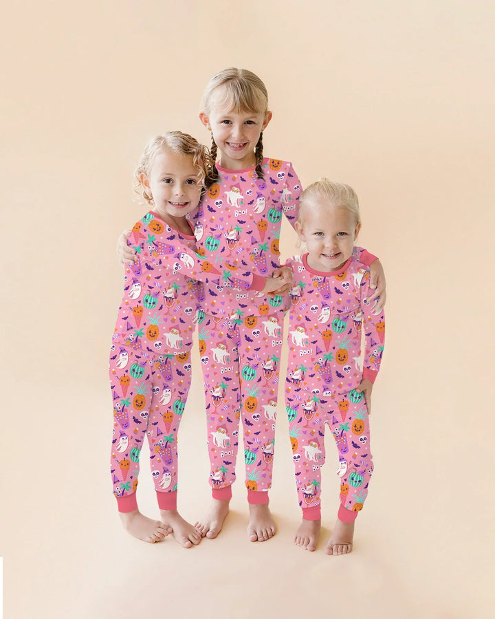 Summerween Doodles Bamboo Two Piece Long Sleeve Pajama Set