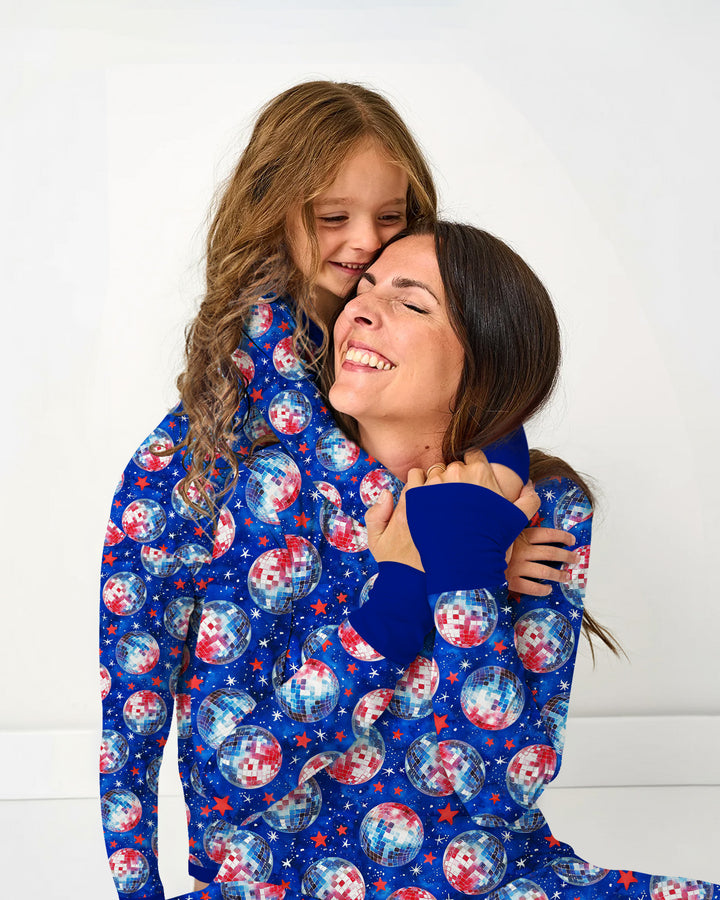 USA Disco Balls Bamboo Two Piece Short Sleeve Pajama Set
