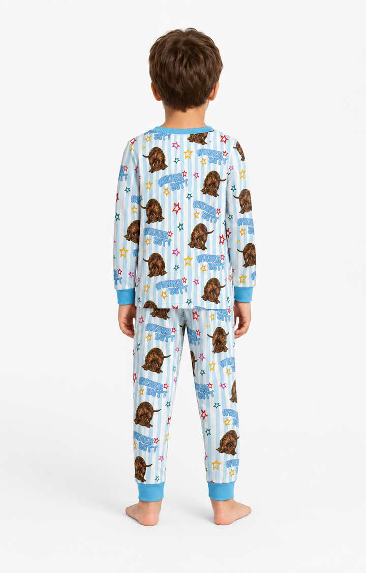 Guess What? Wiener Butt! Bamboo Two Piece Long Sleeve Pajama Set