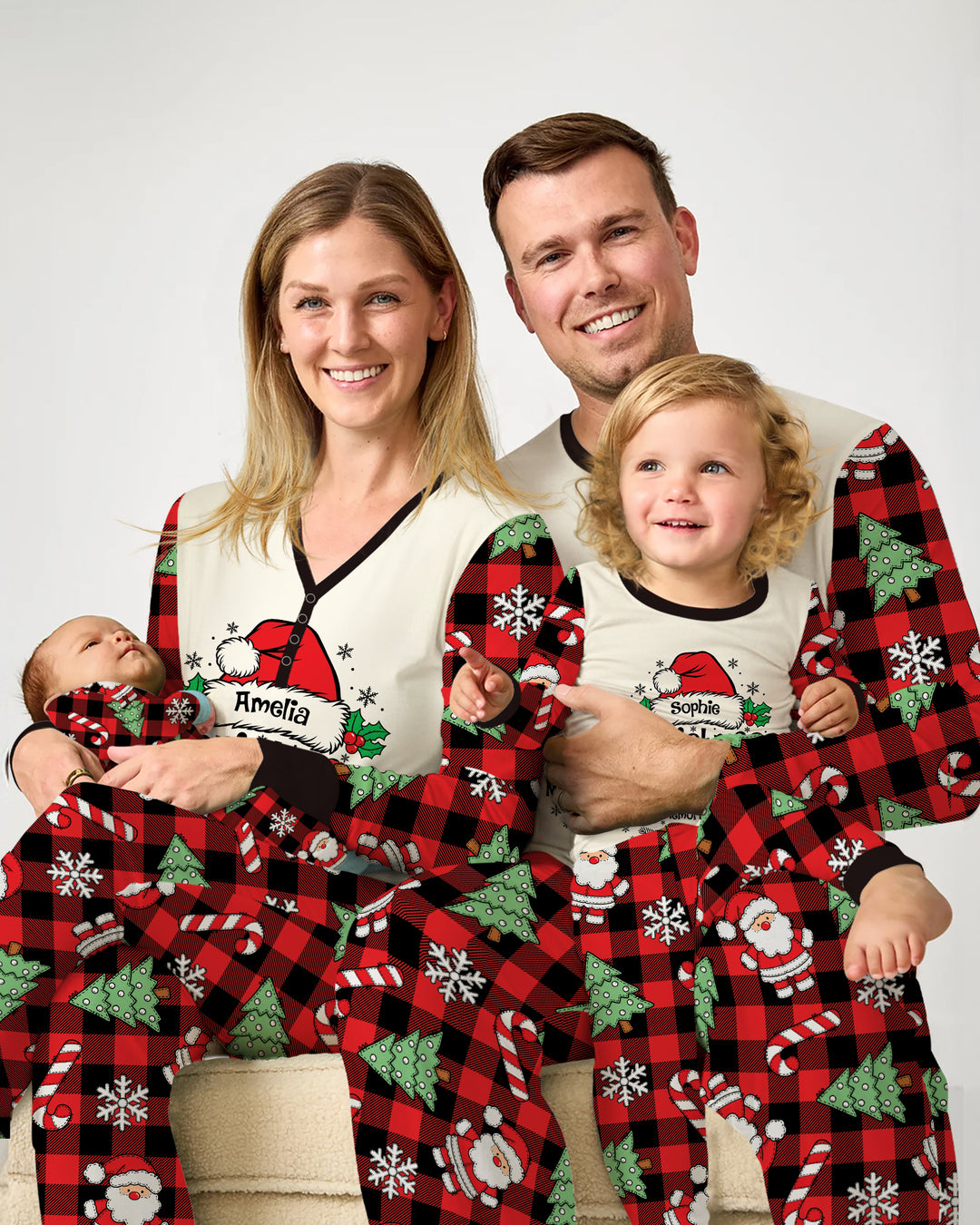 Custom Name Family Matching Christmas Crew Making Memories Together Bamboo Two Piece Long Sleeve Pajama Set