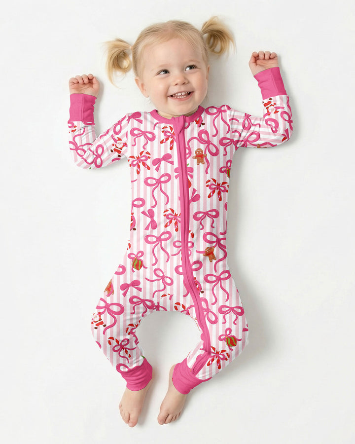 Pink Bow Christmas Magic Bamboo Convertible Zippy