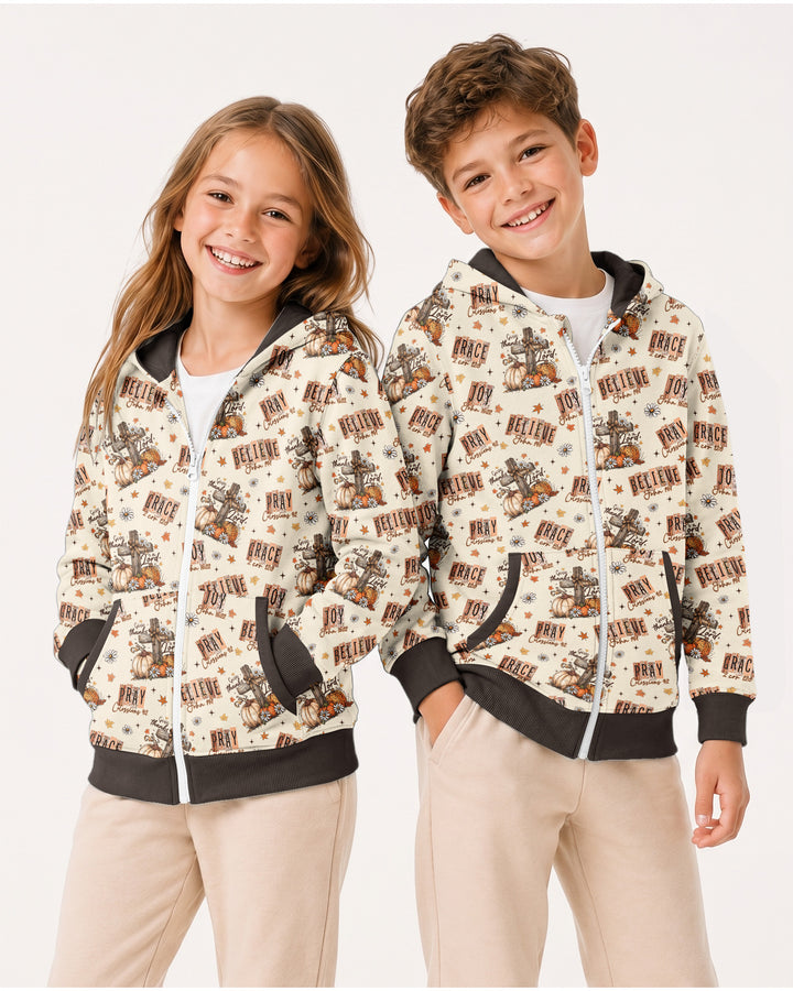 Floral Fall Give Thanks To The Lord Bamboo Zip Hoodie