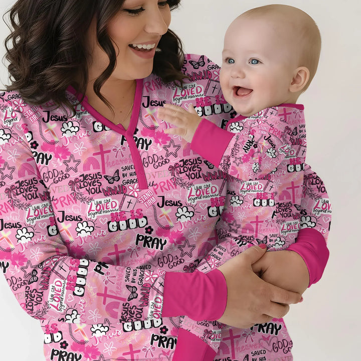 Pink Faith & Grace  Bamboo Women Pajama Set