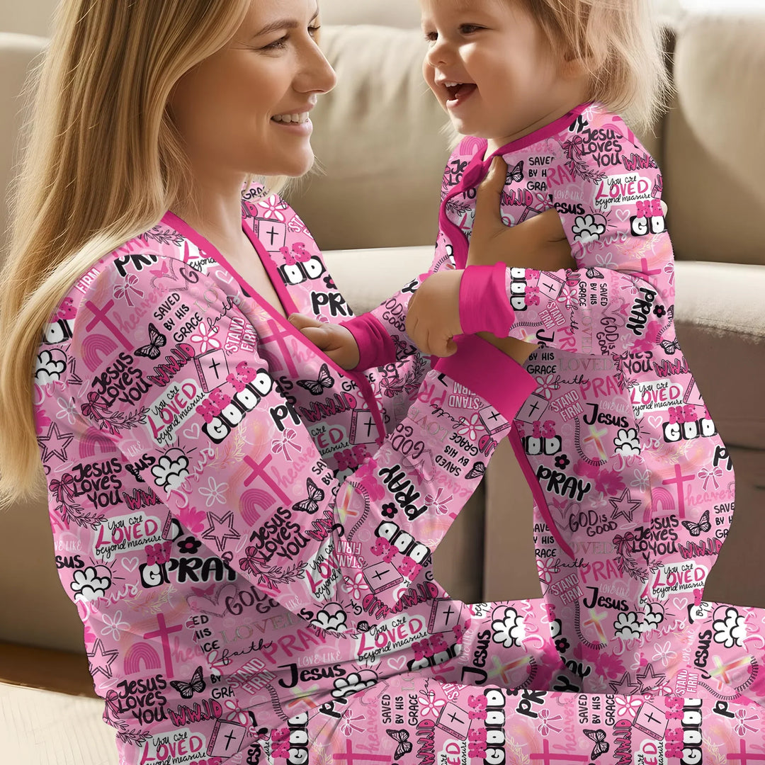 Pink Faith & Grace  Bamboo Women Pajama Set