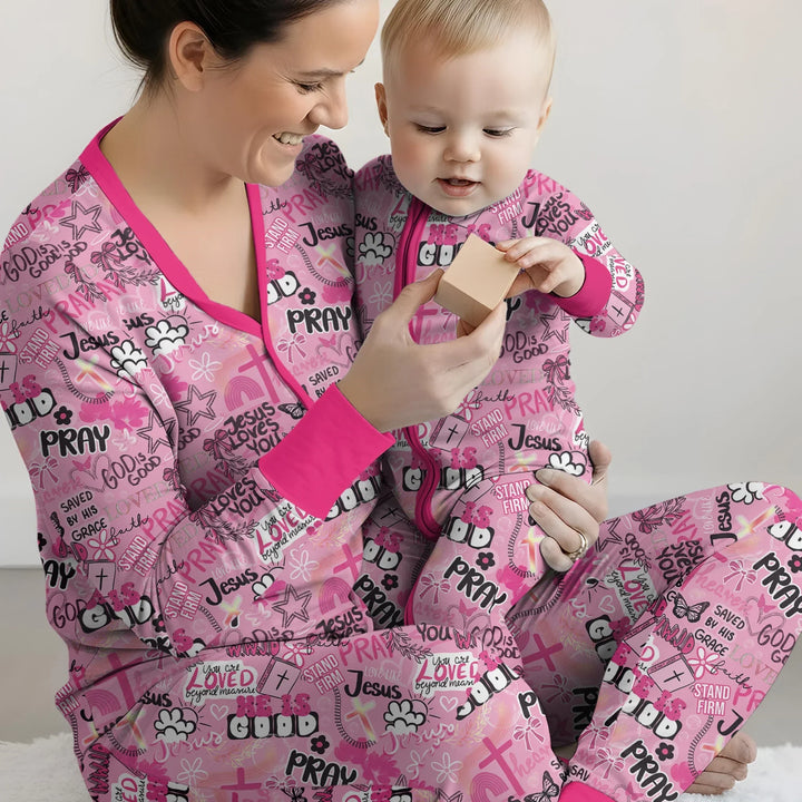 Pink Faith & Grace  Bamboo Women Pajama Set