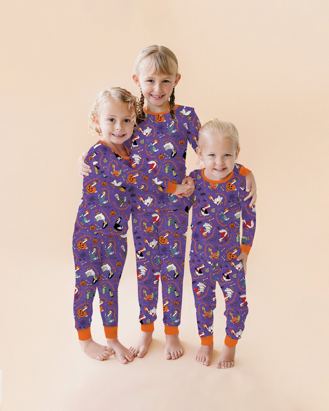 Just A Spooky Goose Family Matching Bamboo Two Piece Long Sleeve Pajama Set
