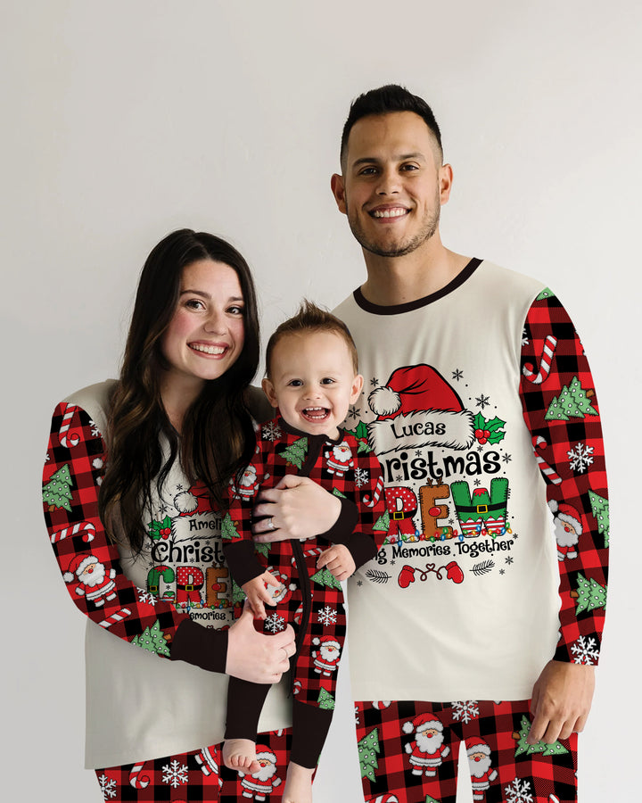 Custom Name Family Matching Christmas Crew Making Memories Together Bamboo Women Pajama Set