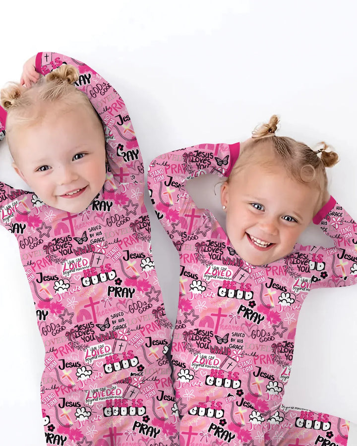 Zweiteiliges Langarm-Pyjama-Set mit Sommerfrüchten