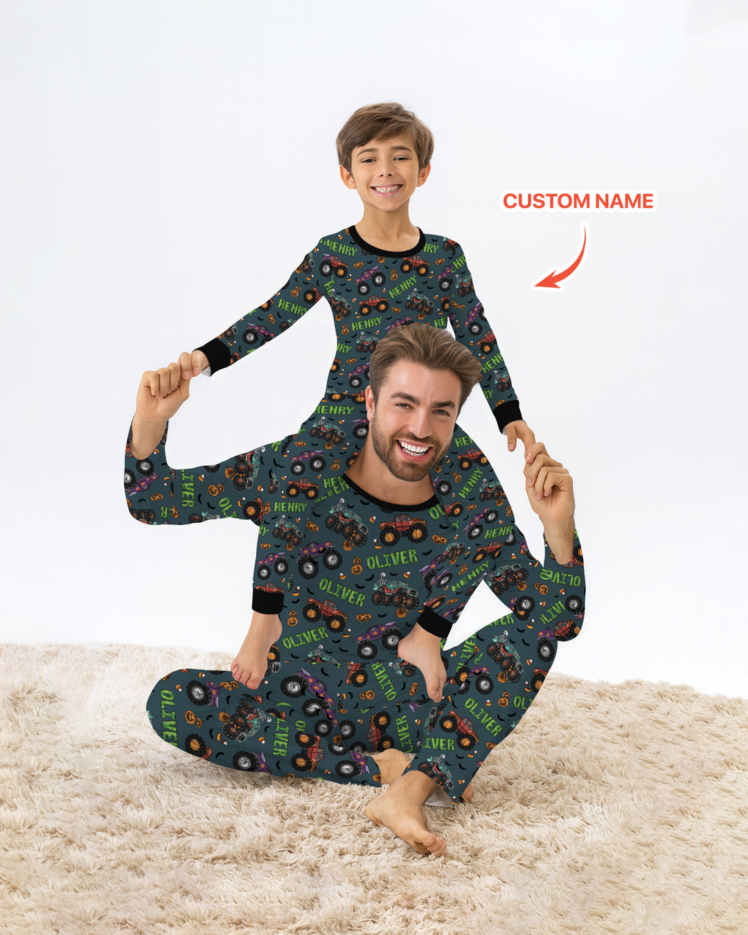 Zweiteiliges Langarm-Pyjama-Set mit Sommerfrüchten
