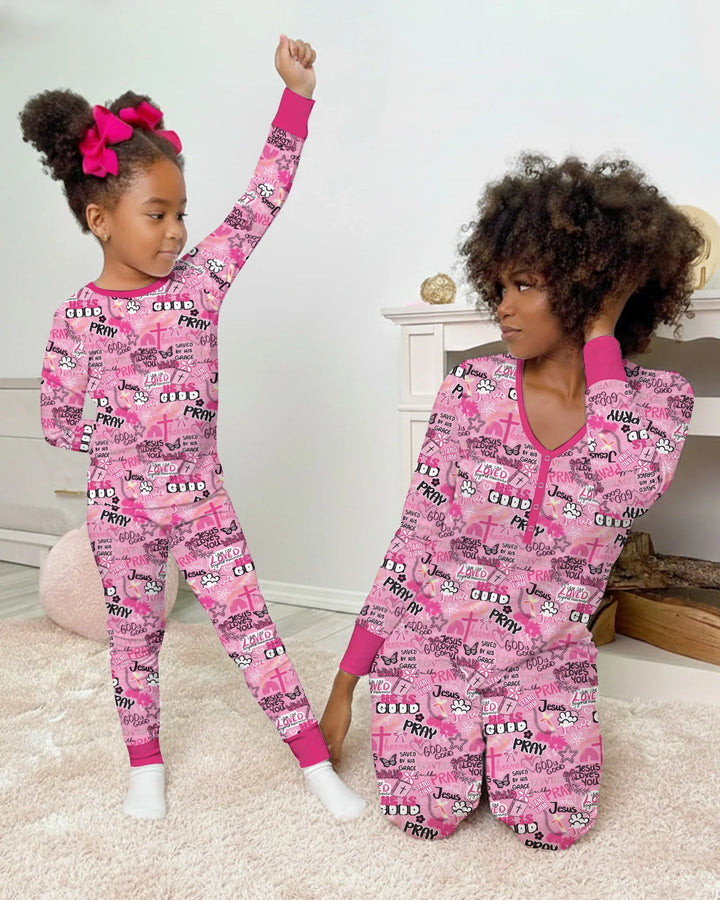 Pink Faith & Grace  Bamboo Women Pajama Set