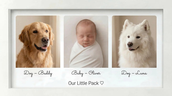 Baby & Dog Memory Picture Frame