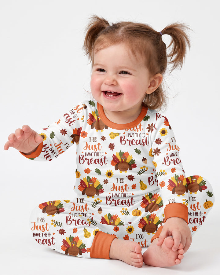 Funny Thanksgiving I’ll Just Have the Breast Bamboo Two Piece Long Sleeve Pajama Set
