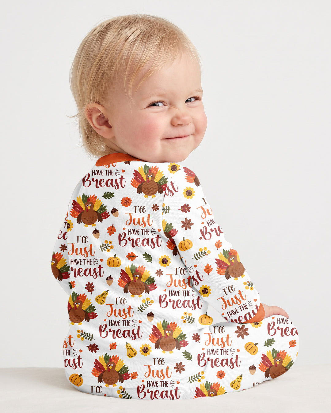 Funny Thanksgiving I’ll Just Have the Breast Bamboo Two Piece Long Sleeve Pajama Set