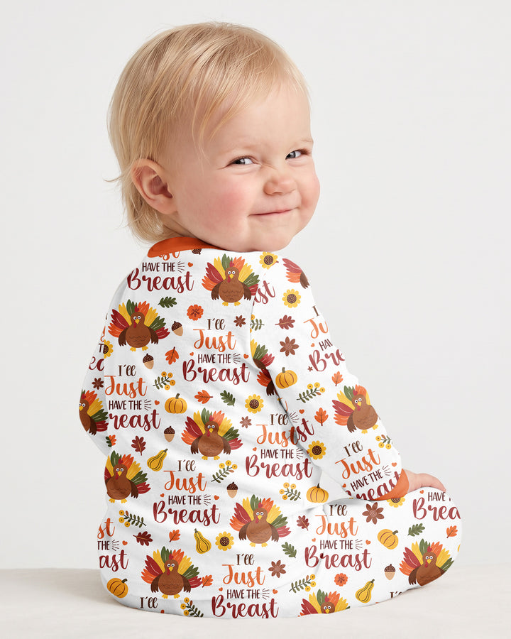 Funny Thanksgiving I’ll Just Have the Breast Bamboo Two Piece Long Sleeve Pajama Set