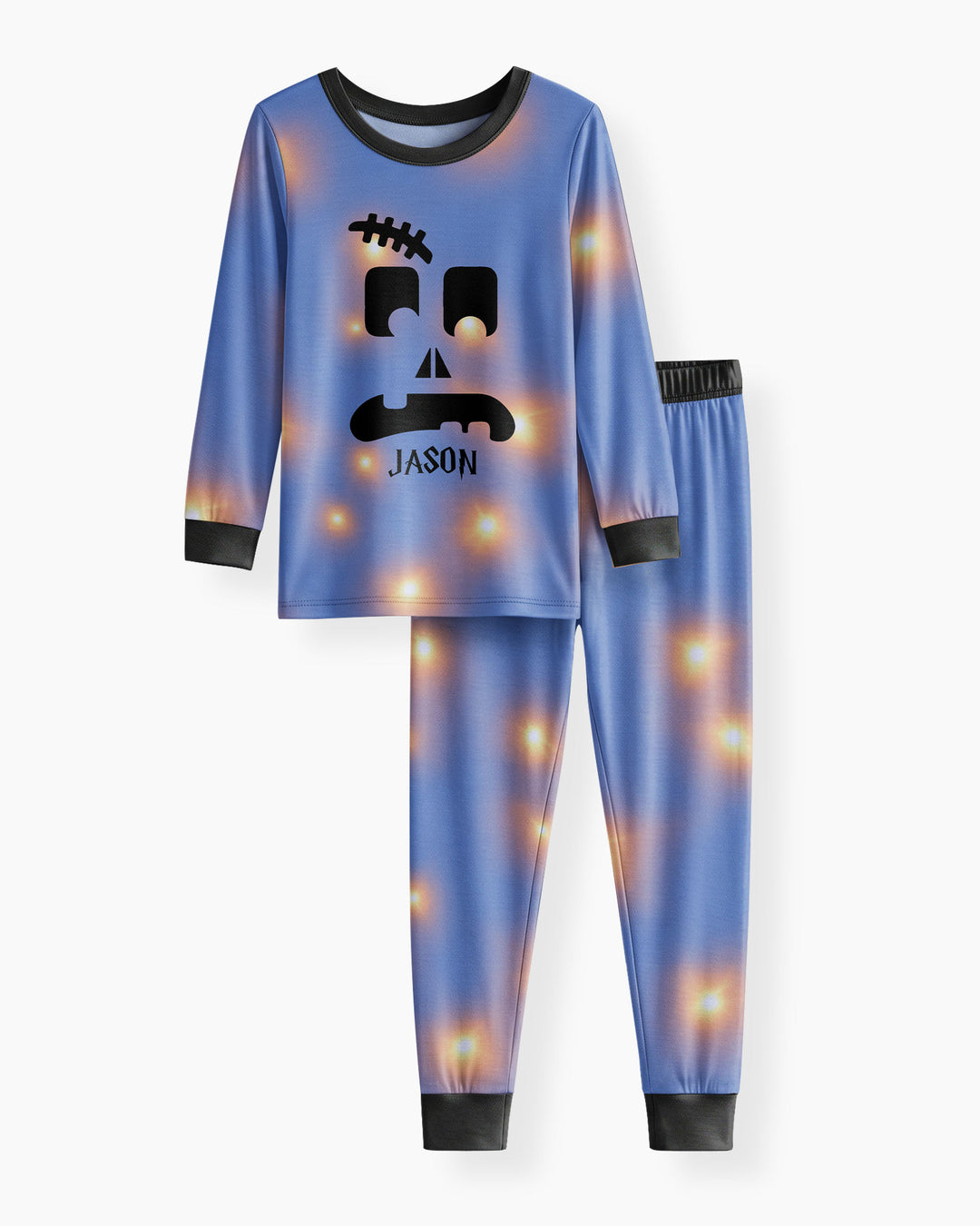 Glowing Pumpkin Bamboo Two Piece Long Sleeve Pajama Set