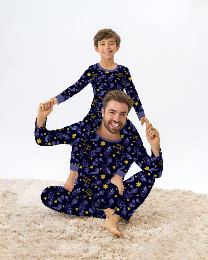 Zweiteiliges Langarm-Pyjama-Set mit Sommerfrüchten