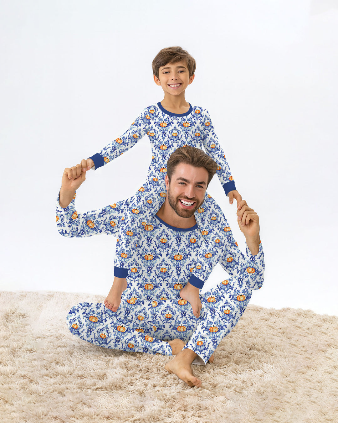 Pumpkin Toile Family Matching Bamboo Men's Pajama Set