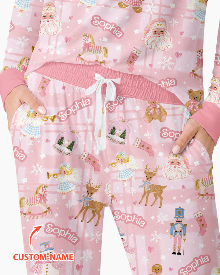 Custom Name Winter Wonderland Bamboo Women Pajama Set