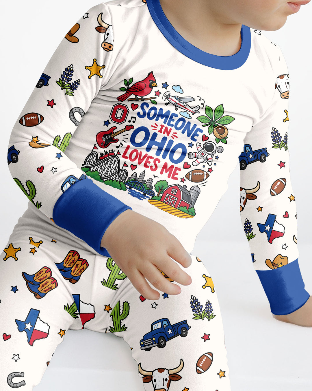 Someone in Ohio Loves Me Bamboo Two Piece Long Sleeve Pajama Set