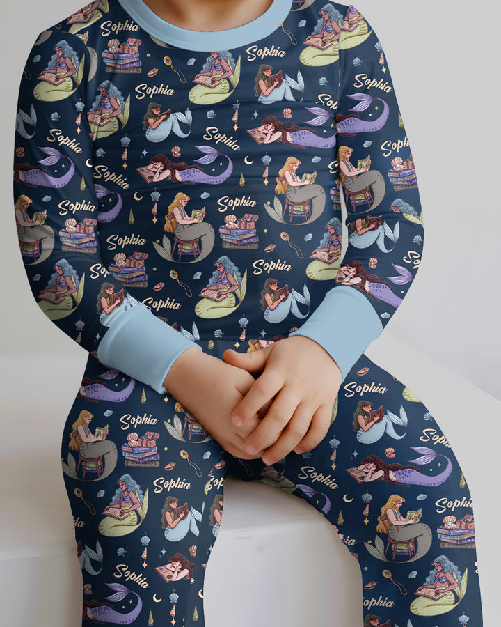 Zweiteiliges Langarm-Pyjama-Set mit Sommerfrüchten