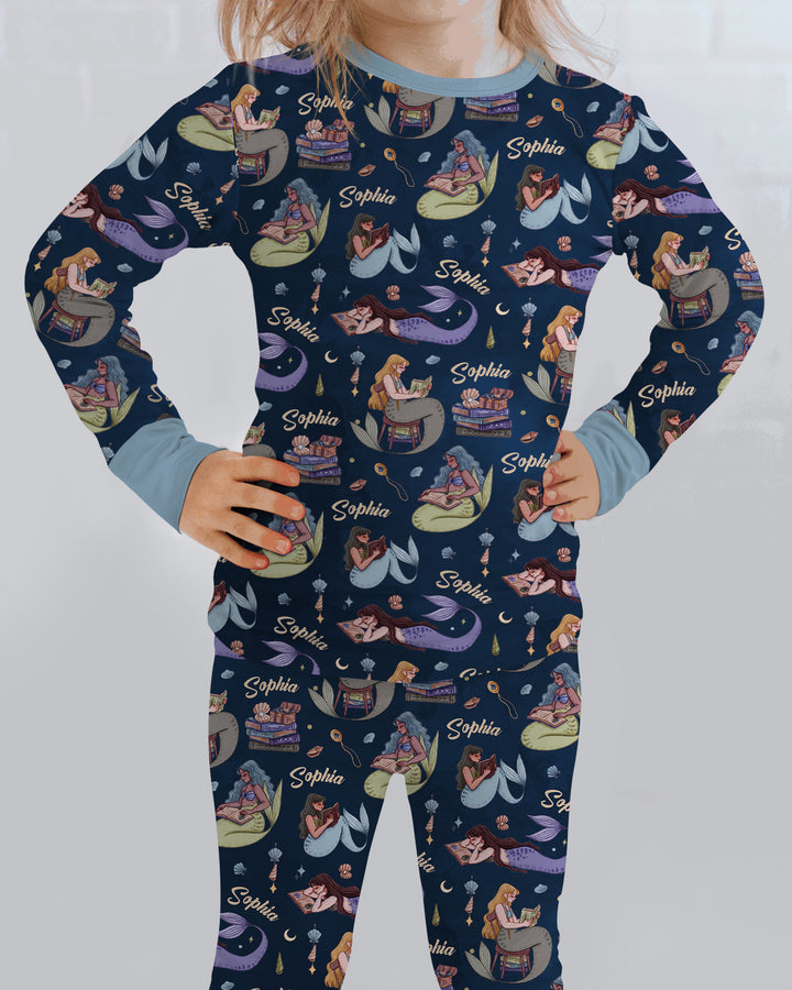 Zweiteiliges Langarm-Pyjama-Set mit Sommerfrüchten