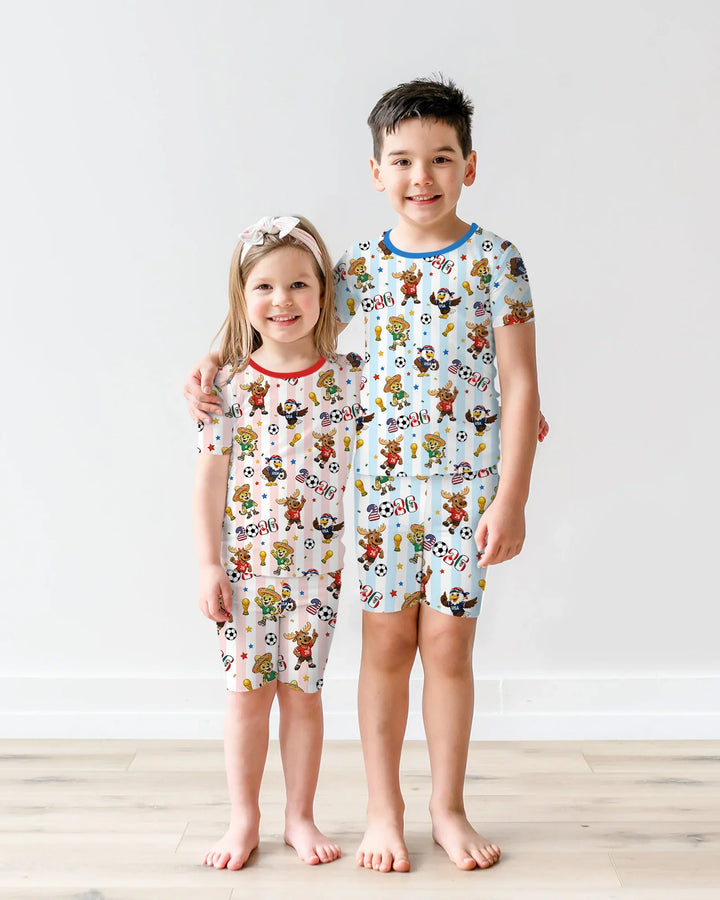 Schlafanzug-Set zweiteilig, kurze Ärmel, kurze Hose, Bambus