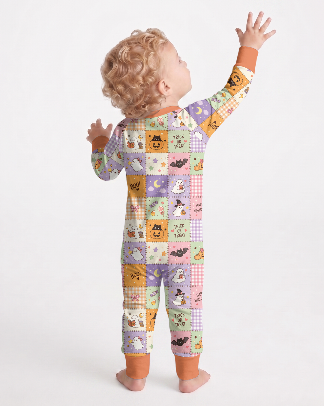 Cute Halloween Trick Or Treat Patchwork Bamboo Convertible Zippy